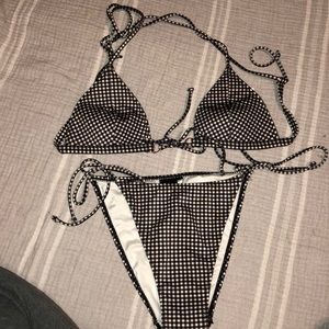 Two piece gingham bathing suit